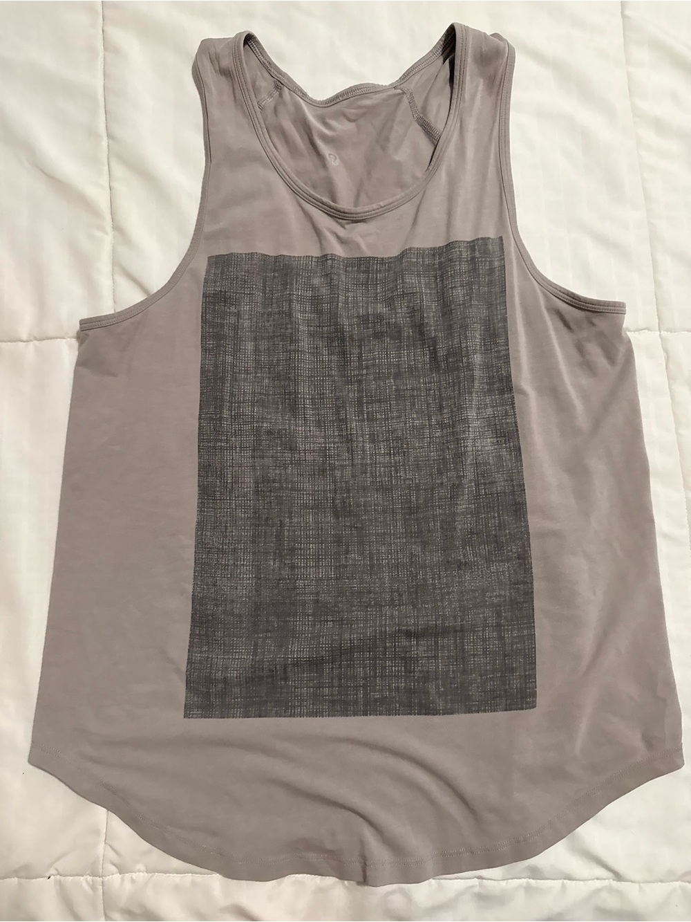 lululemon athletica Women's Taupe Gray Tank with Dark Gray Front Panel
